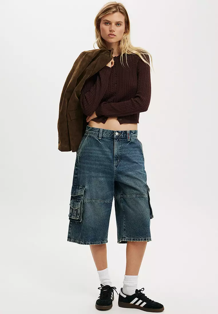 Cotton Crew Neck Cardigan