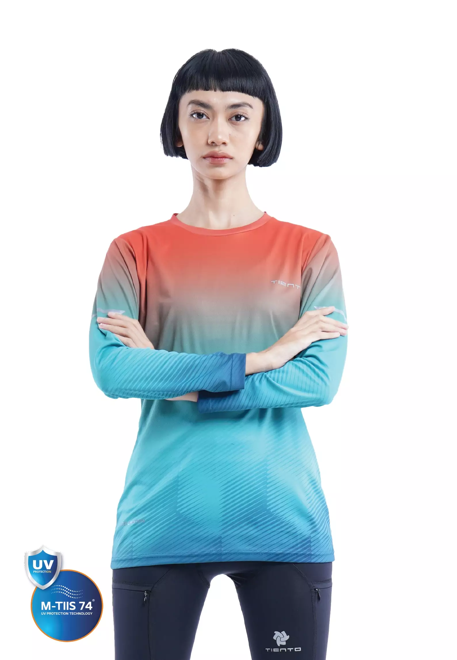 Tiento Jersey Running Anti UV Kaos Olahraga Lari Wanita Lengan Panjang Baju Dryfit Long Sleeve Women Xceleration
