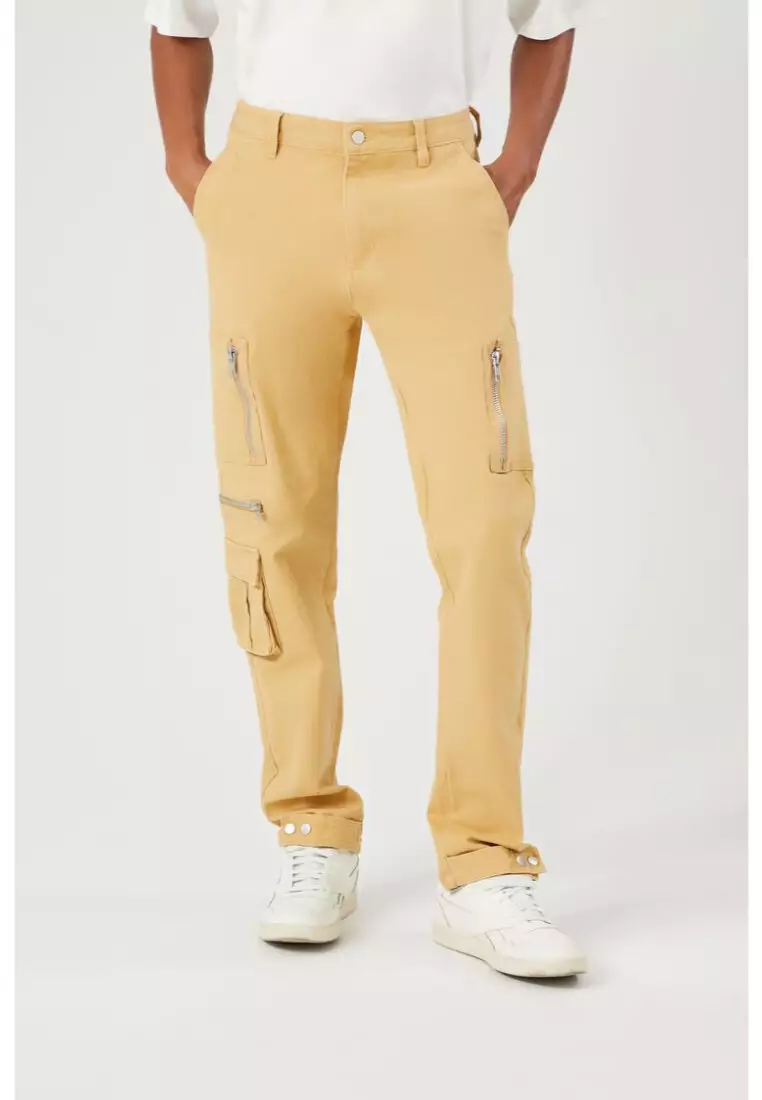 Yellow cargo pants forever hot sale 21