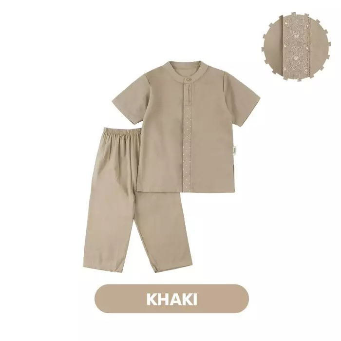 Mooi Kaif Koko Set Setelan Koko Anak Raya Collection - Khaki