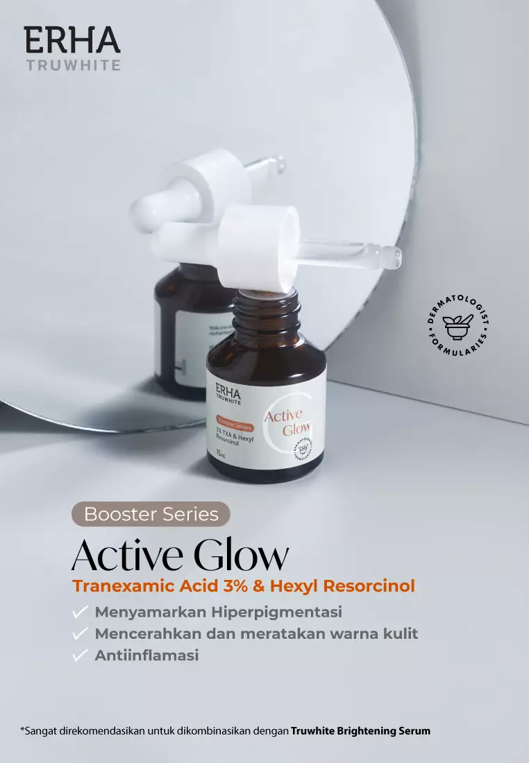 ERHA Truwhite 3% Txa & Hexyl Resorcinol Active Glow Booster 15Ml - Booster Pencerah