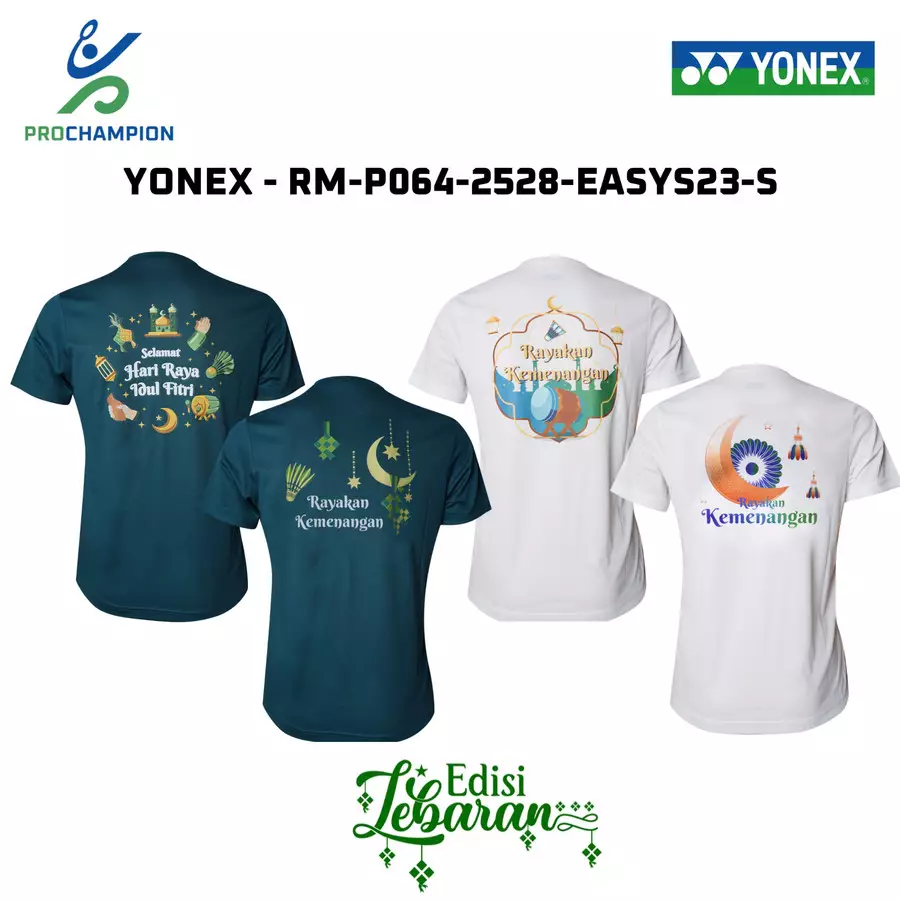 Kaos Jersey YONEX RM 2528 Edisi Lebaran EID 2024 Shaded Spruce White D1