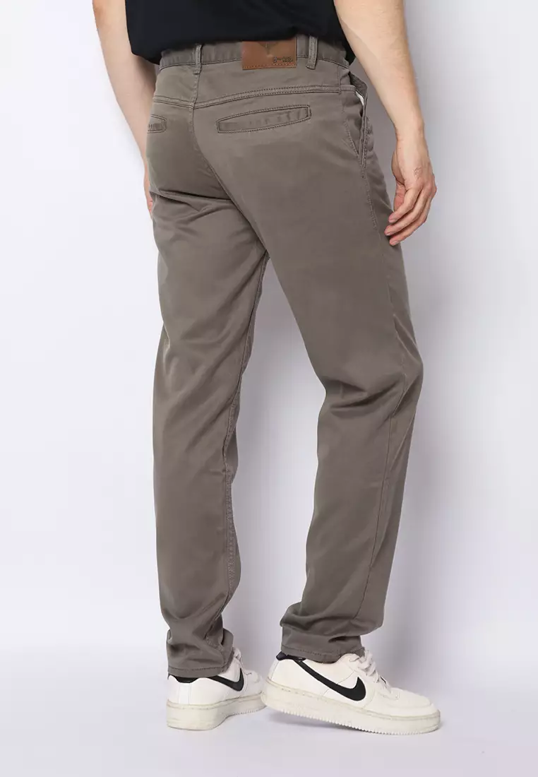 Twill Celana Panjang Pria Slim Fit Charming Abu 122503