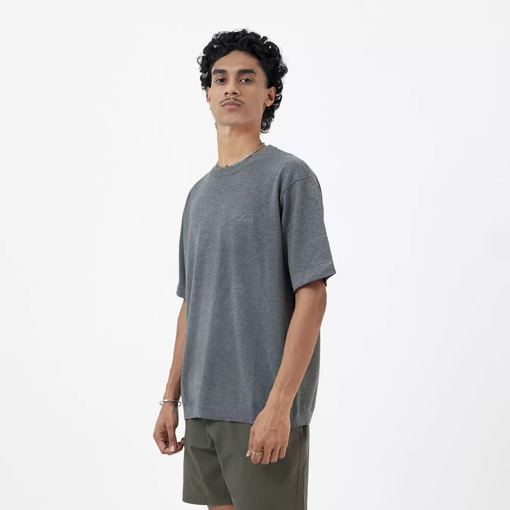 CELCIUS Flat Knit T-Shirt I31000374C Dark Grey