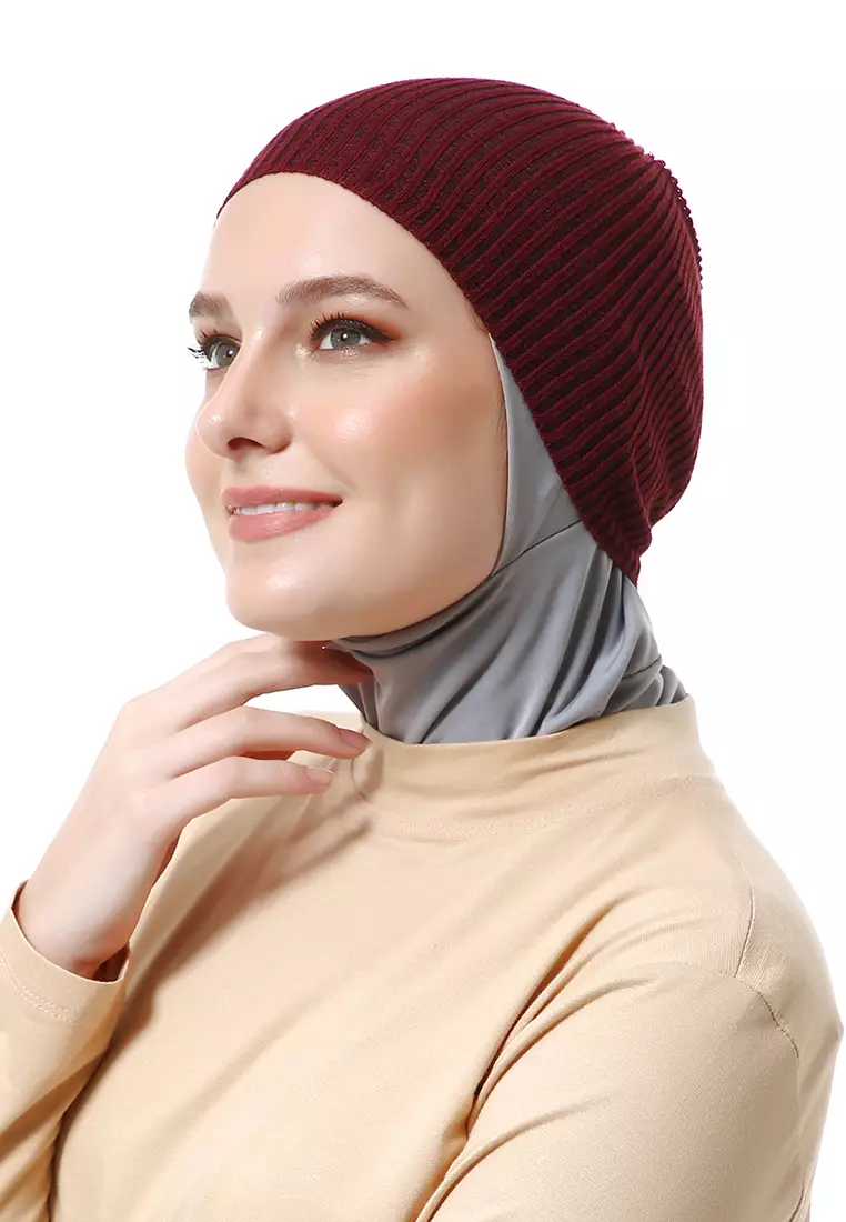 Irma Ciput Muslimah Wanita Motif Polos Simple Fashion Women - Maroon