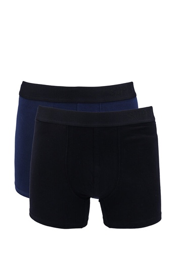 SUPERDRY black and navy Boxers Offset Double Packs - Original & Vintage CAE8AUS3CE7017GS_1