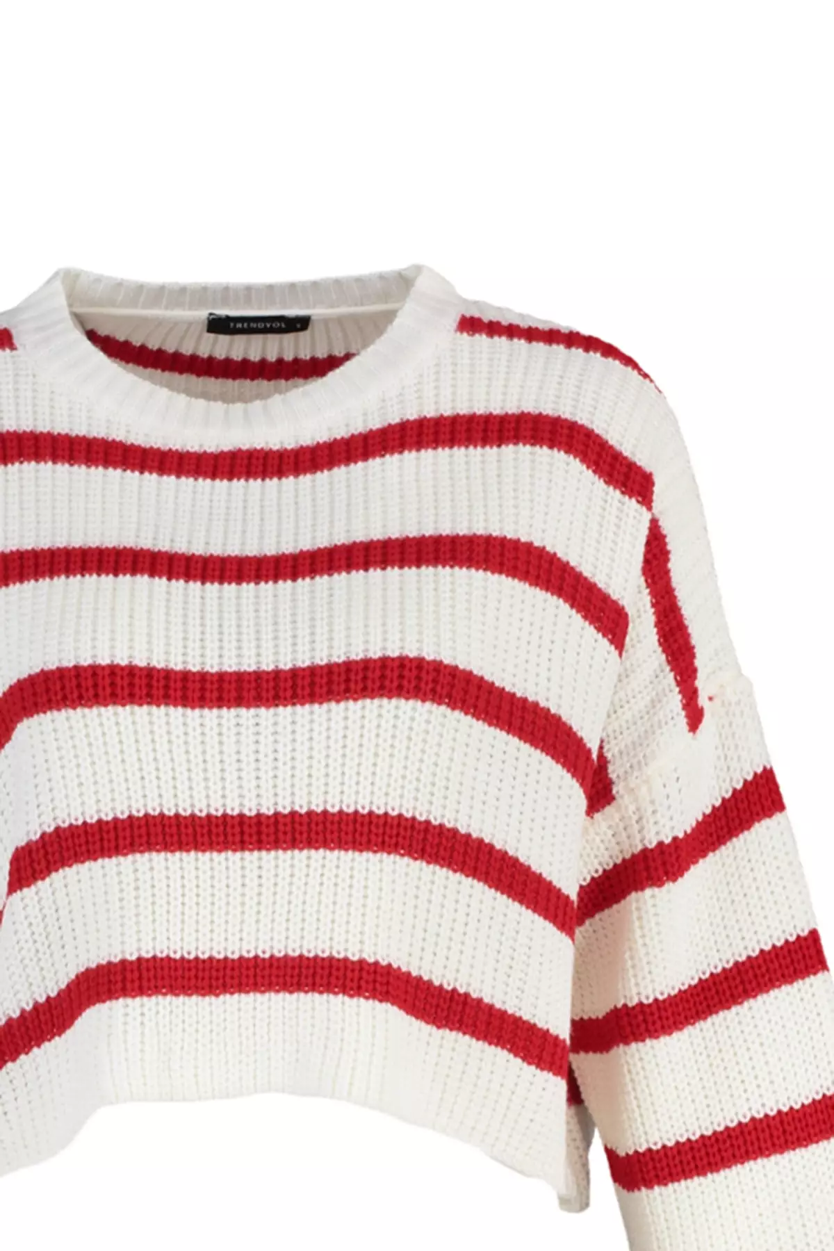 Crop Basic Striped Knit Sweater