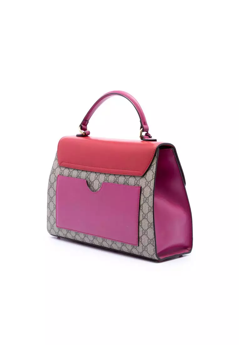 Pre-Loved Gucci Gg Supreme Padlock Top Handle Bag