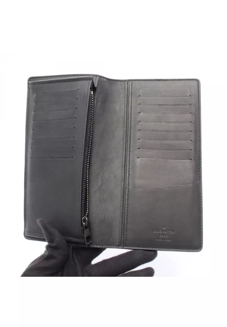 Pre-Loved Louis Vuitton Portefeuil Brother Damier Infini Bi-fold Long Wallet leather black