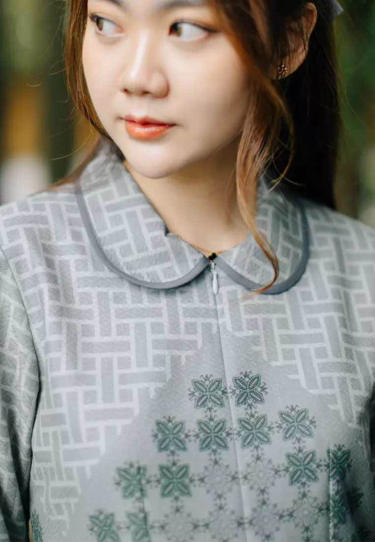 My Aksa Batik Wanita Blouse Dobby Furing Manisa Mavi Raya Series