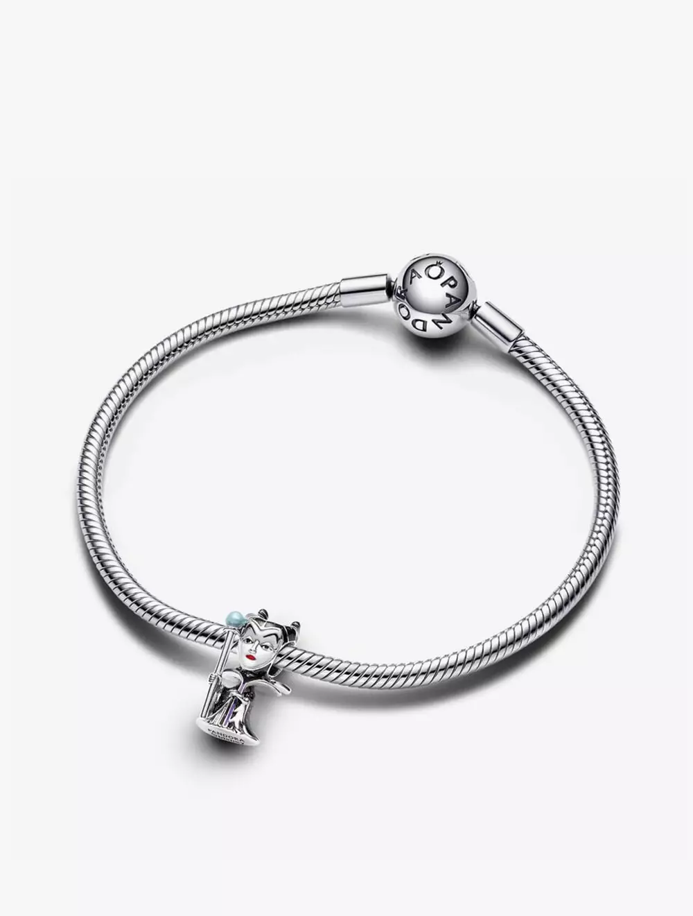 Disney Villains Maleficent sterling silver charm with glittery green black, red and blue enamel