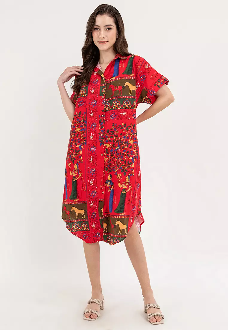 Erin Egyptian Print Dress