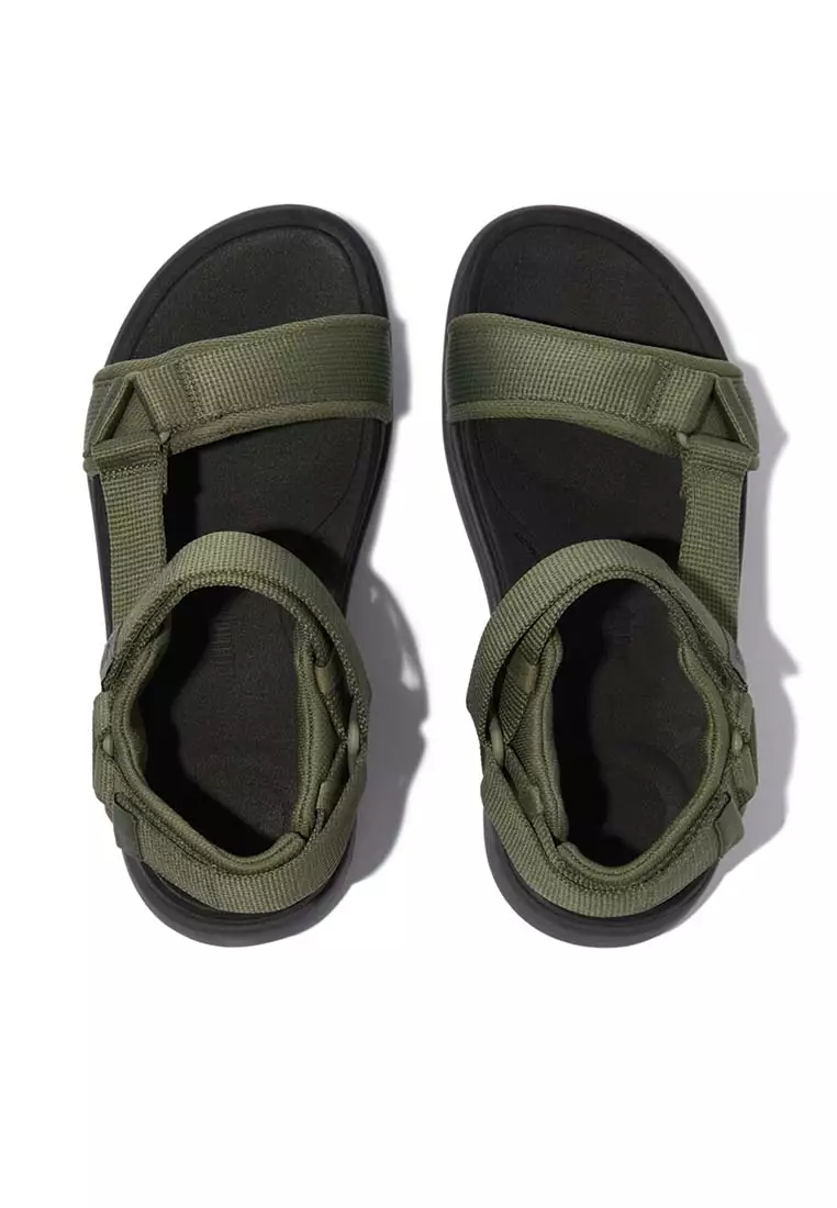 FitFlop F-MODE Go Mens Adjustable Webbing Back-Strap Sandals - Safari Green (IW6-C80)