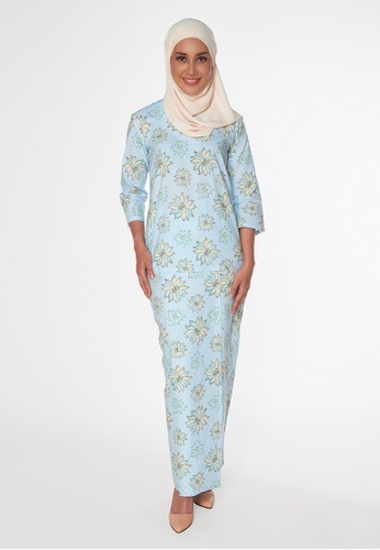 Buy House Of Olsha Batik Cotton Kurung Kedah Seri Blue 2021 Online Zalora Singapore