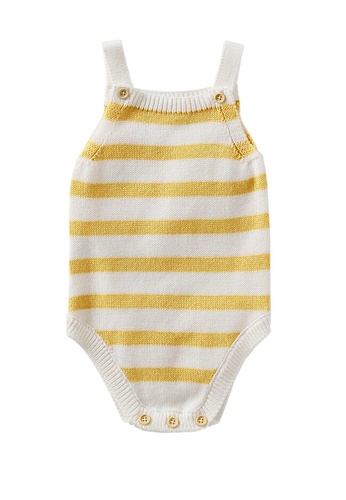 MANGO BABY yellow Cotton Knit Jumpsuit 63EA1KAF4DB364GS_1