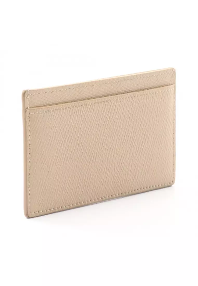 Pre-Loved Celine card holder card case leather beige