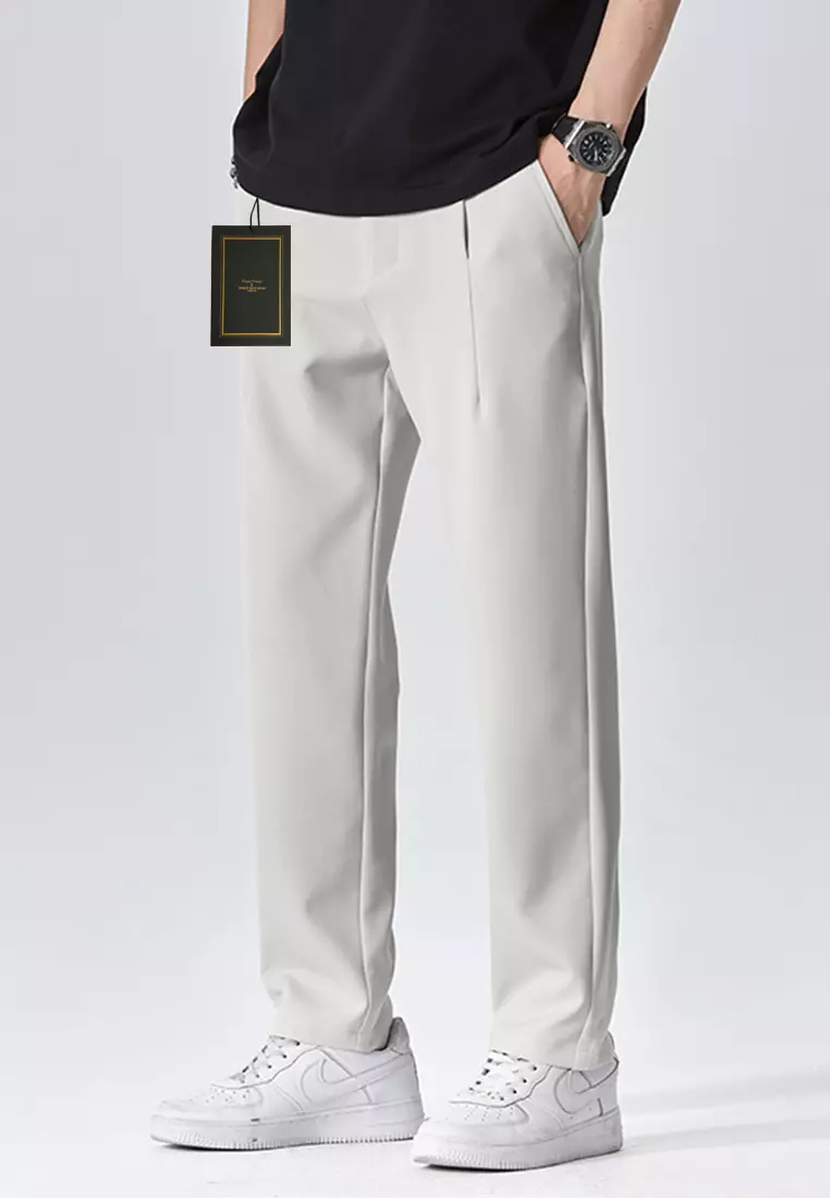 Elastic Waistline Straight Suit Pants AY-L9821