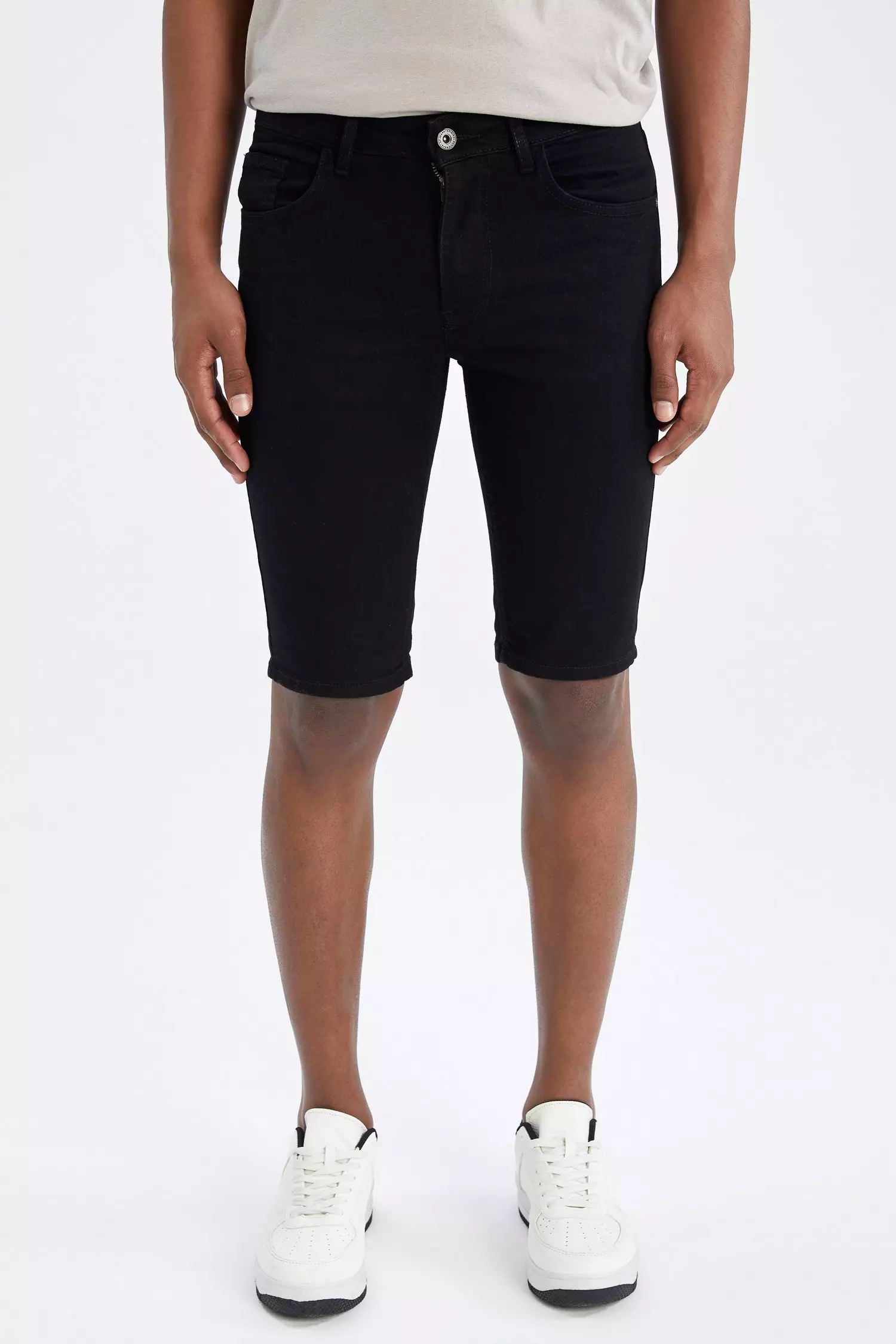 Buy DeFacto Skinny Fit Denim Bermuda Shorts Online ZALORA Malaysia