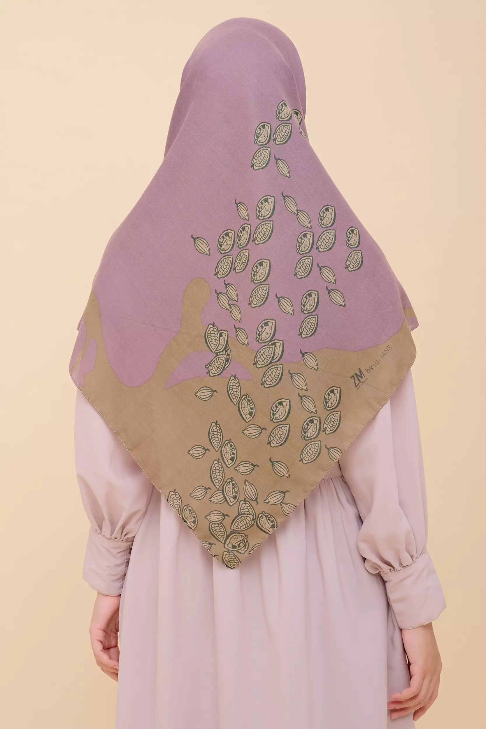 Year End Sale - ZM Zaskia Mecca - Hijab Syari Adonara Purple Scarf Kerudung Segi Empat Wangi Water Splash