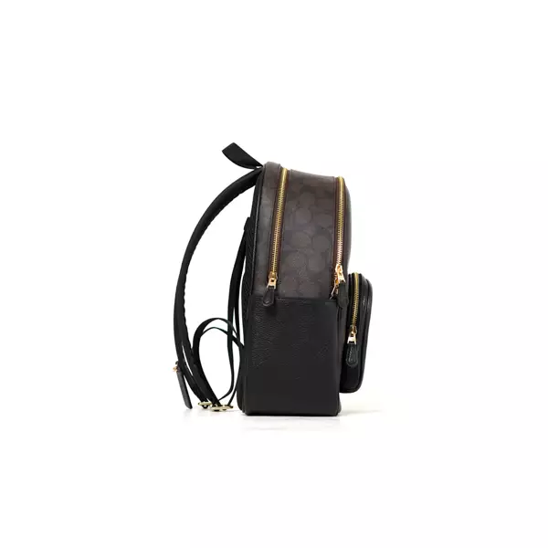 Tas COACH COURT MONOGRAM BLACK DARK BROWN MULTI ZIP BACKPACK 100% ORIGINAL