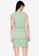 ZALORA BASICS green Shoulder Padded Ruched Dress 6068BAAE4ABF3AGS_2