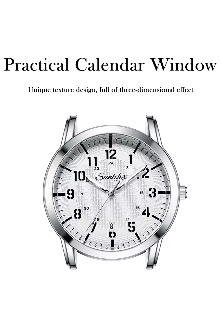 Jam Tangan Pria Original Klasik Gaya Jam Tangan Cowok Anti Air Kuarsa Tali Kulit Jam Pria 7009 brown white