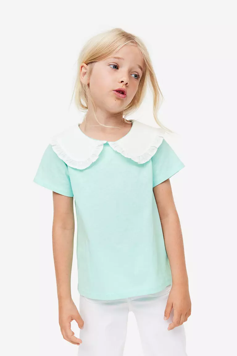 Jual H&M Collared jersey top Original 2024 ZALORA Indonesia