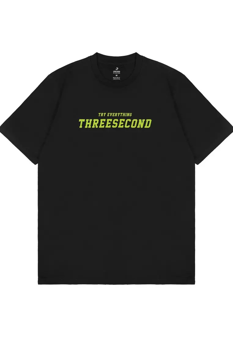 3Second Men's T-Shirt Short Sleeve Regular Fit Cotton Logo Script Barley OL-C630125