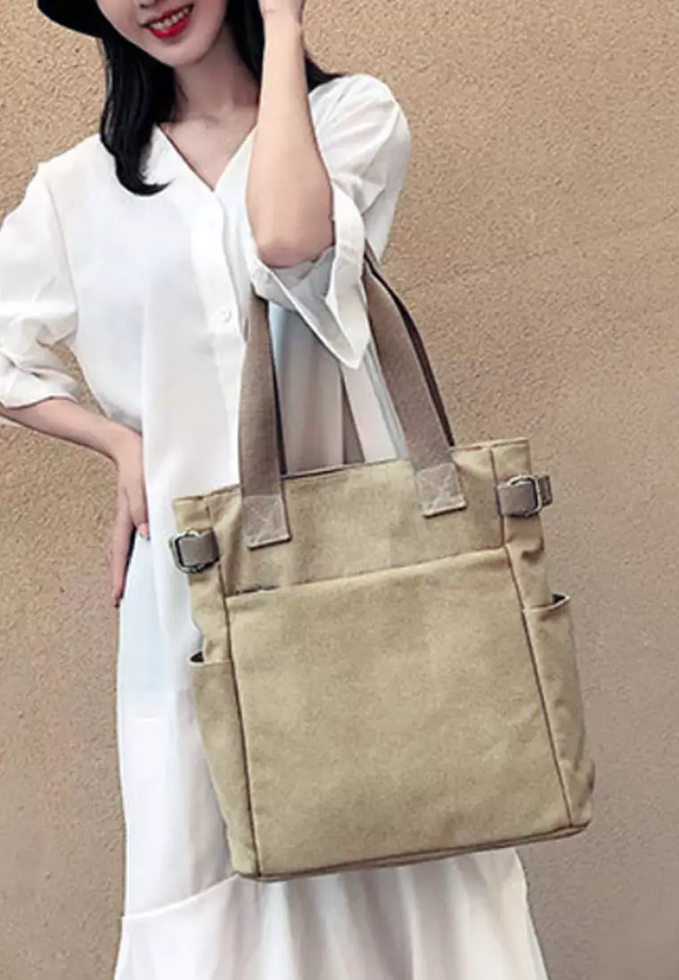 Buy Twenty Eight Shoes VANSA Solid Color Canvas Tote Bag VBW-Tb10377 ...