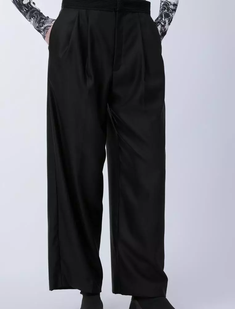 Wool Loose Fit Long Pants