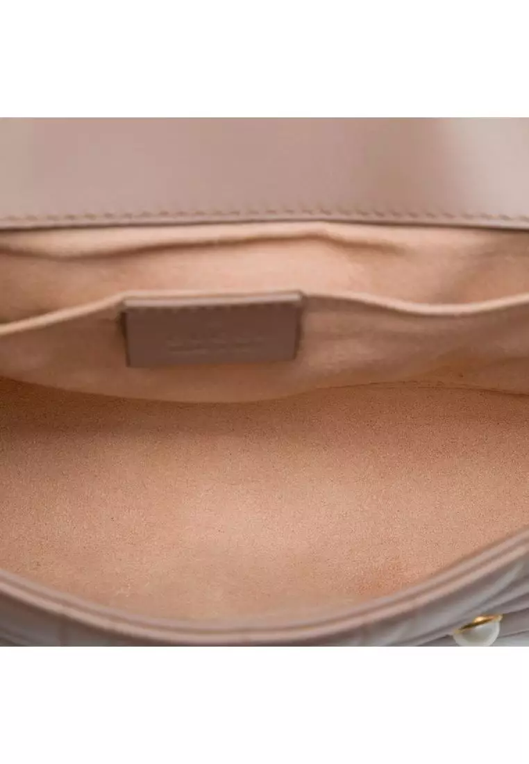 Pre-Loved Gucci Small Gg Marmont Pearl Studded Matelasse Calfskin Aria Shoulder Bag