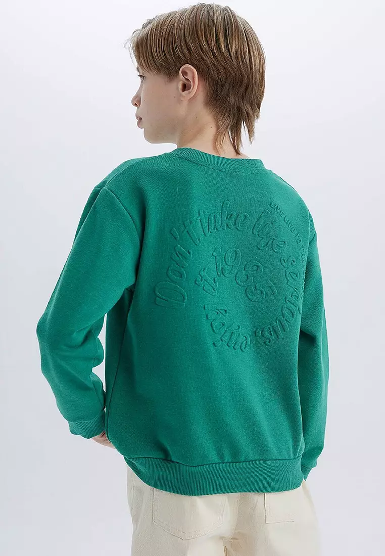 Crew Neck Back Printed Sweatshirt
