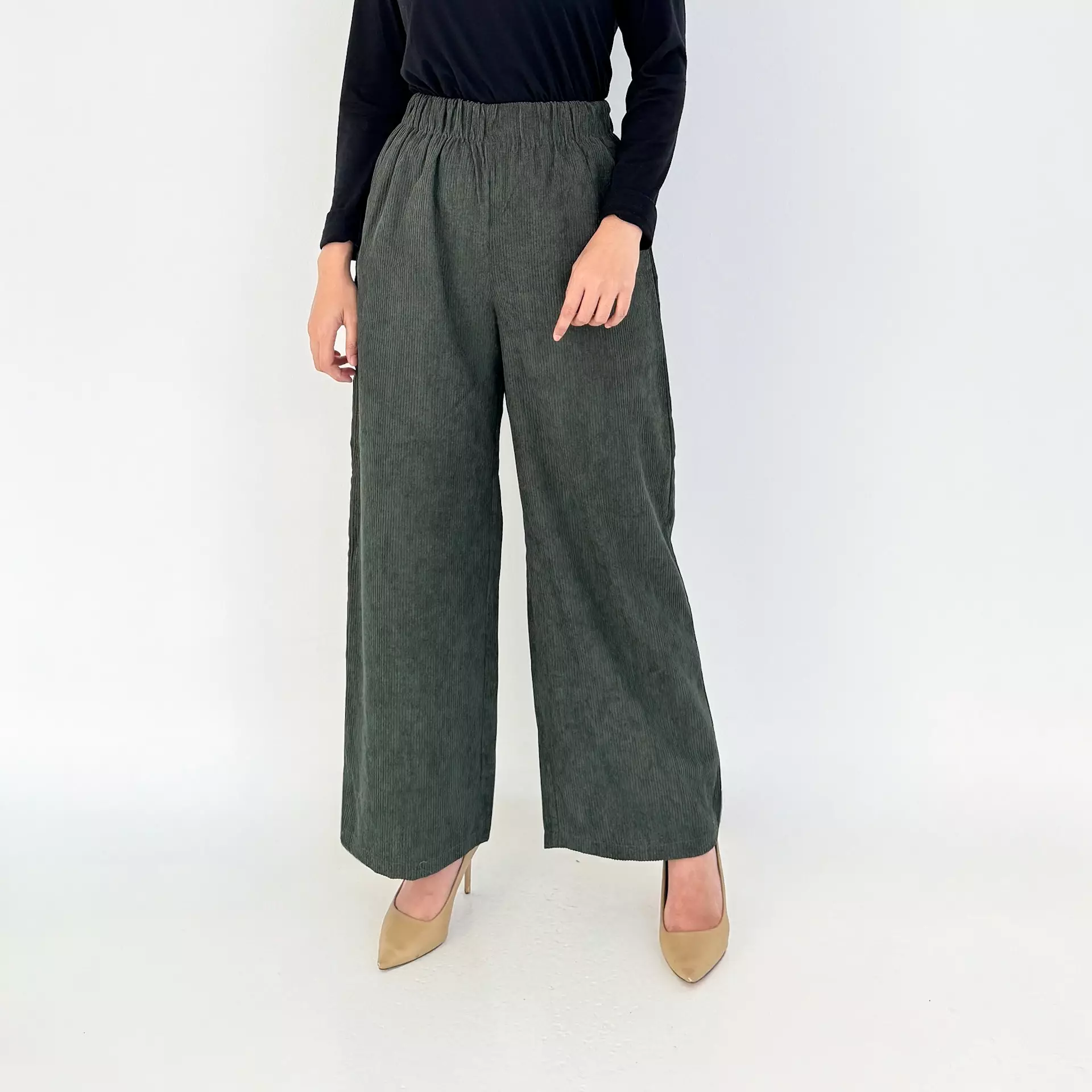 BUY 1 GET 1 FREE Denim Palazzo Kelly LIGHT BLUE + Kulot Korduroy HIJAU