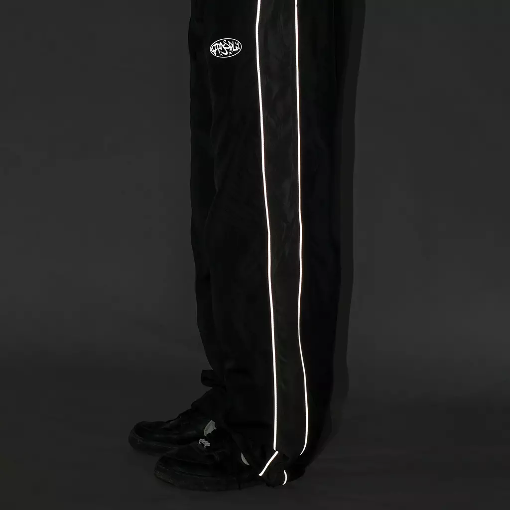 OOTDSUPPLY Trackpant Parachute Circle Black Grey l Celana Panjang Parasut | Longpants Sporty Unisex | TRP-CLN-BGRY