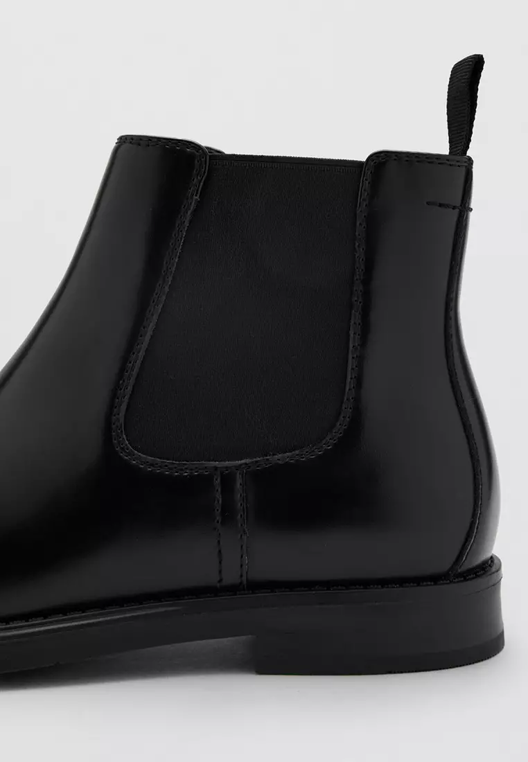 Leather-Effect Chelsea Ankle Boots
