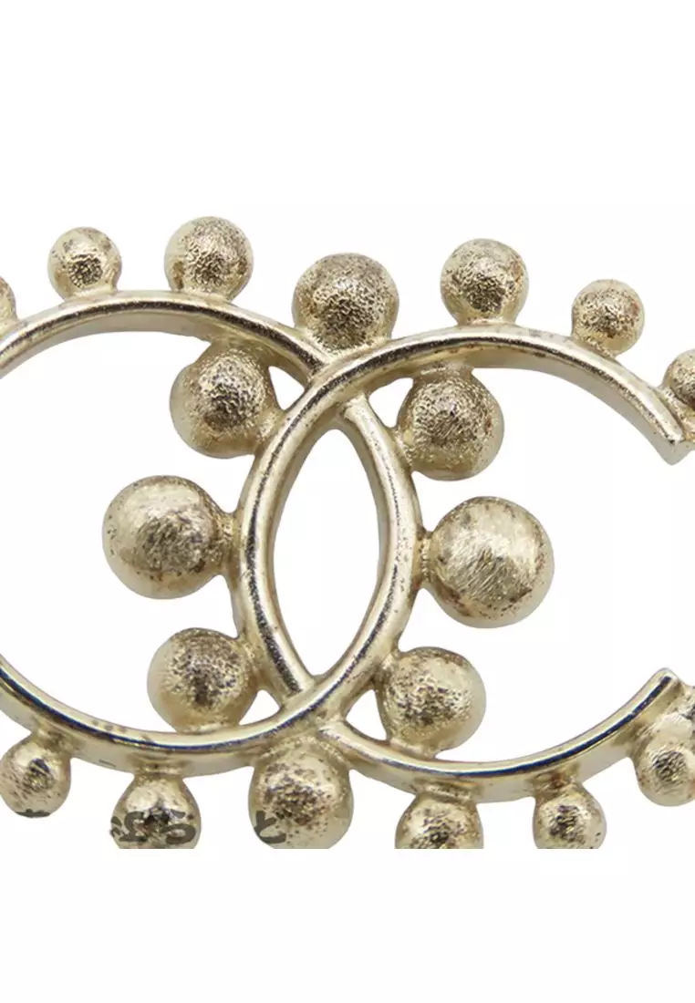 Pre-Loved Chanel Gold Plated Cc Faux Pearl Rhinestones Bracelet