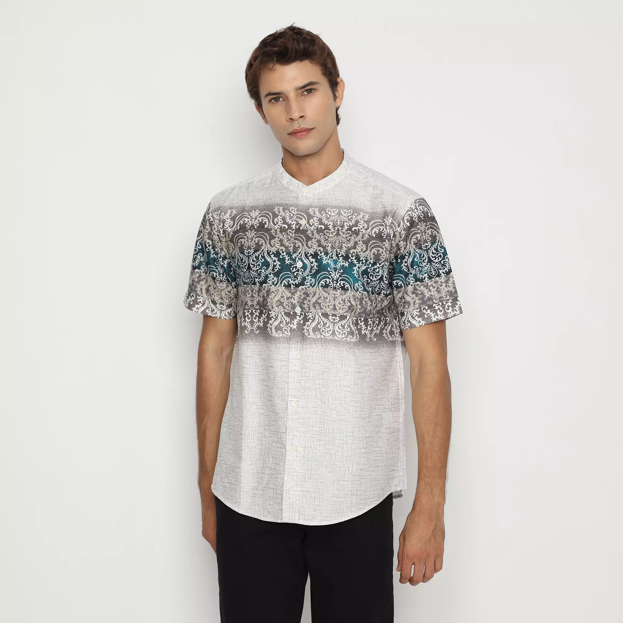 Platini Kemeja Koko Pria Lengan Pendek Katun Hijau 931277