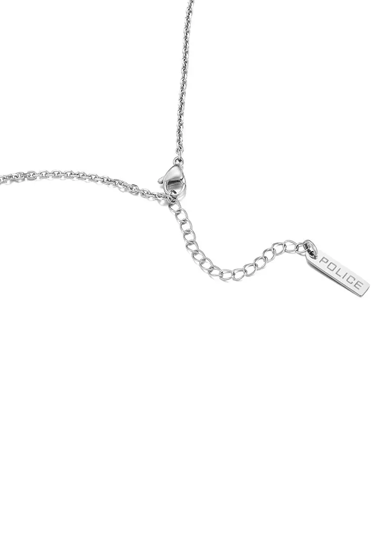 Police Revelry Silver Stainless Steel Necklace For Men PPEAGN0033301