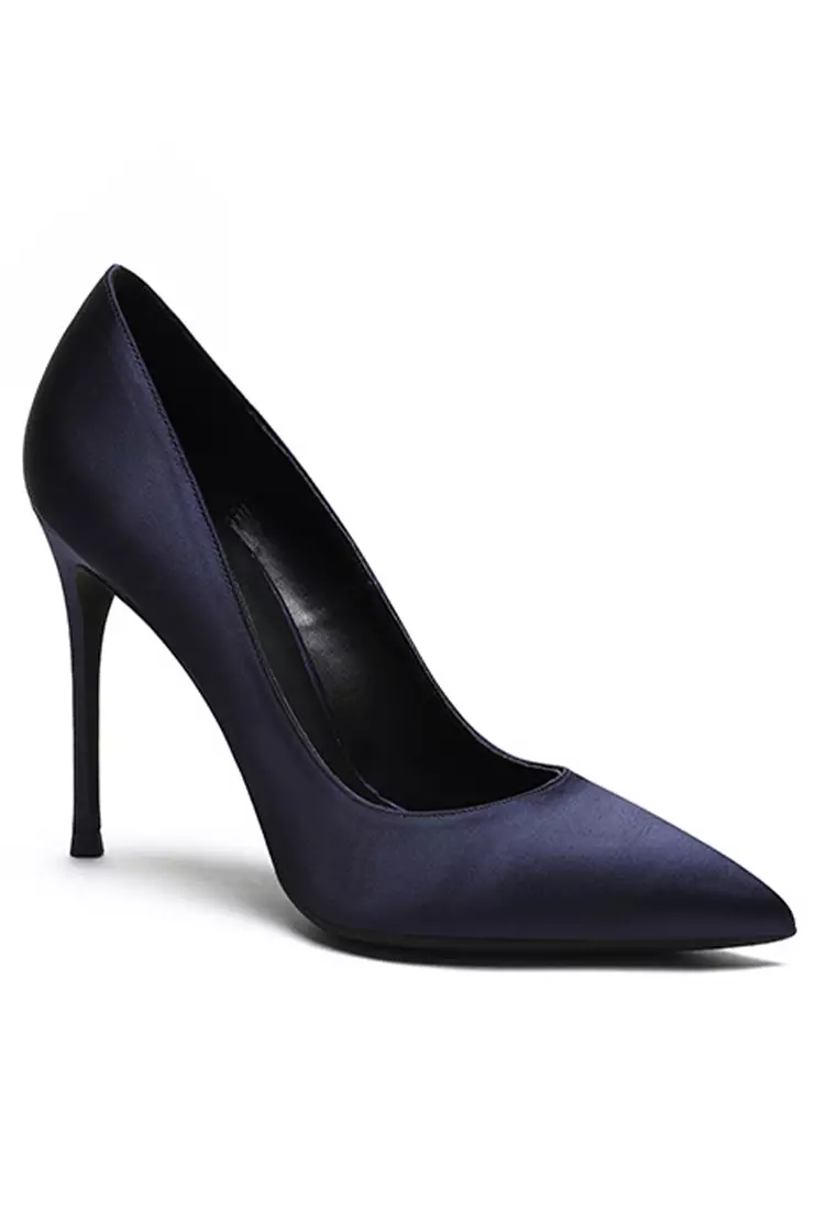 10CM Silk Fabrics Pointed High Heel Shoes HZL213