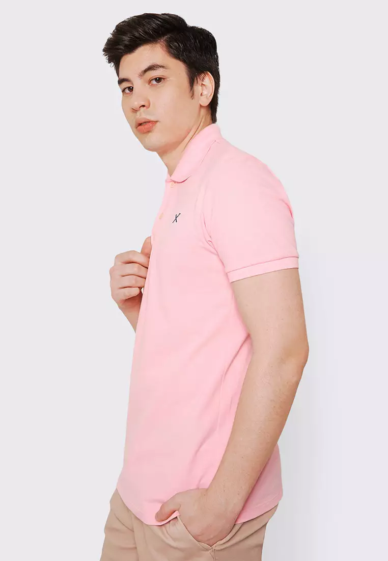 Polo shirt pink mens sale