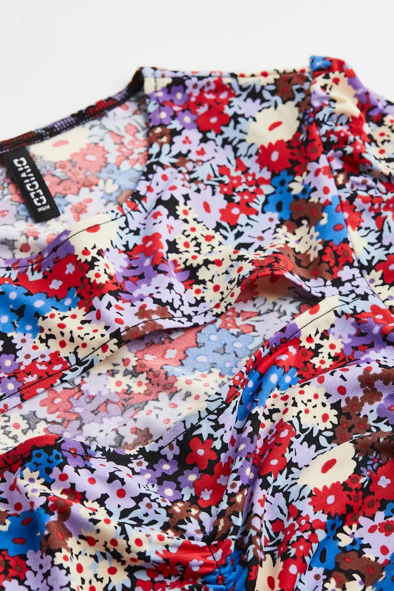 Gathered cut-out dress