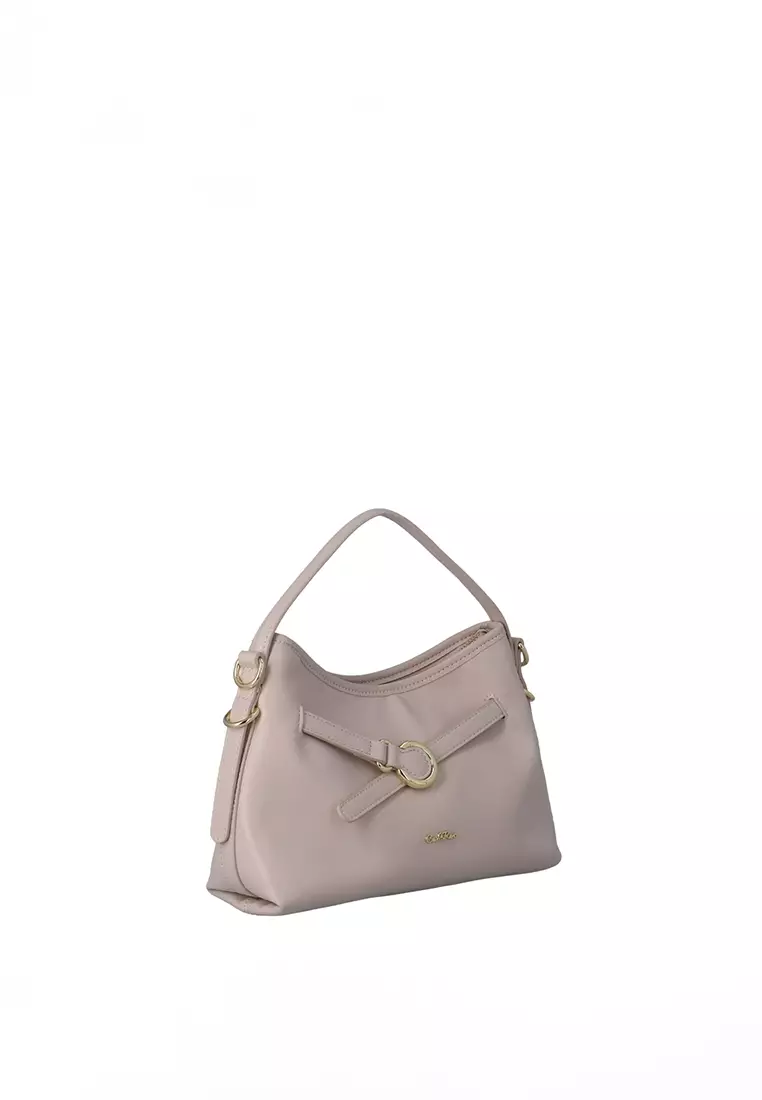 Lara Strapped Top Handle Bag - Nude