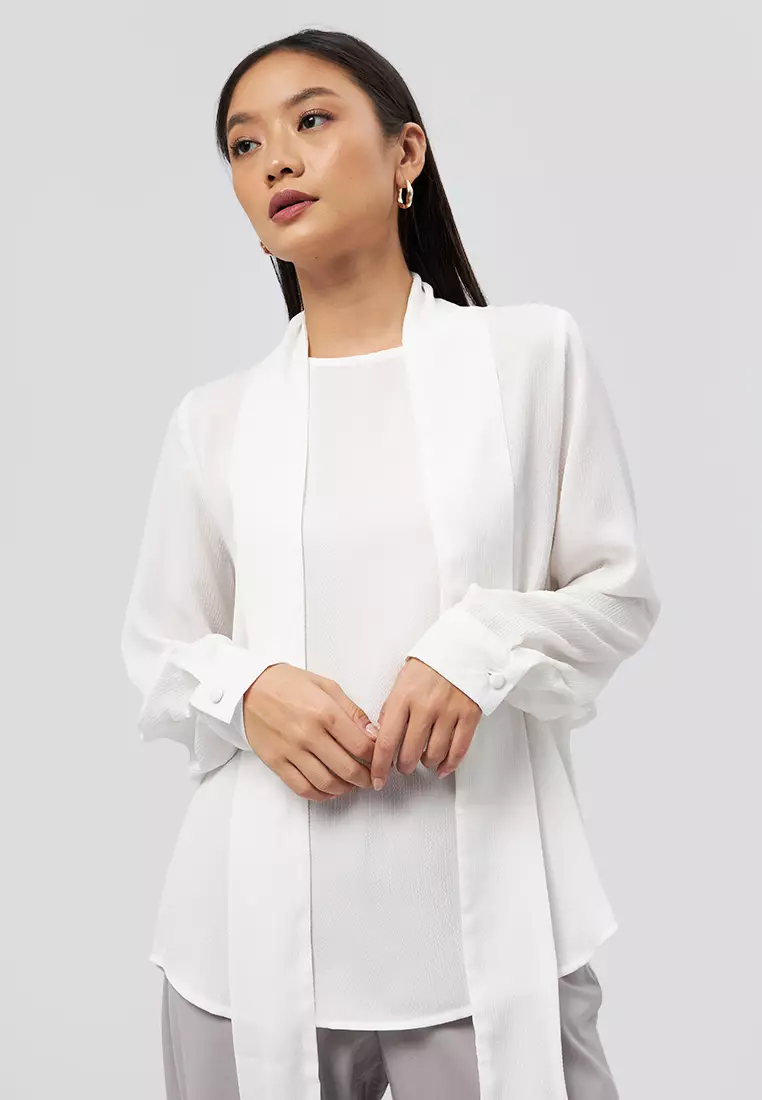 Long Sleeve Blouse with Back Button