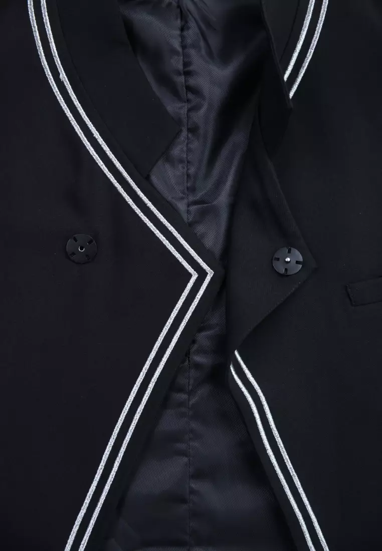 Dhika Overlapped Stretchable Blazer - Cotton Twill