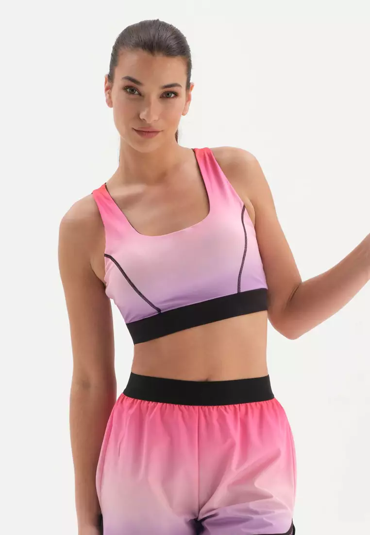 Buy DAGİ Pink Sports Bras, Degrade Printed, U-Neck, Regular