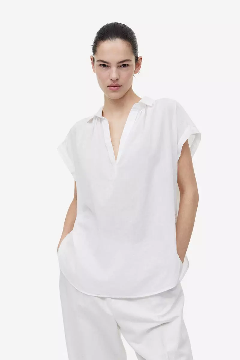 H&m short hotsell sleeve blouse