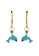 Her Jewellery gold Dolphin Hoop Earrings (Aquamarine, Yellow Gold ) - Made with Swarovski Crystals 8D35BAC05B03C4GS_1