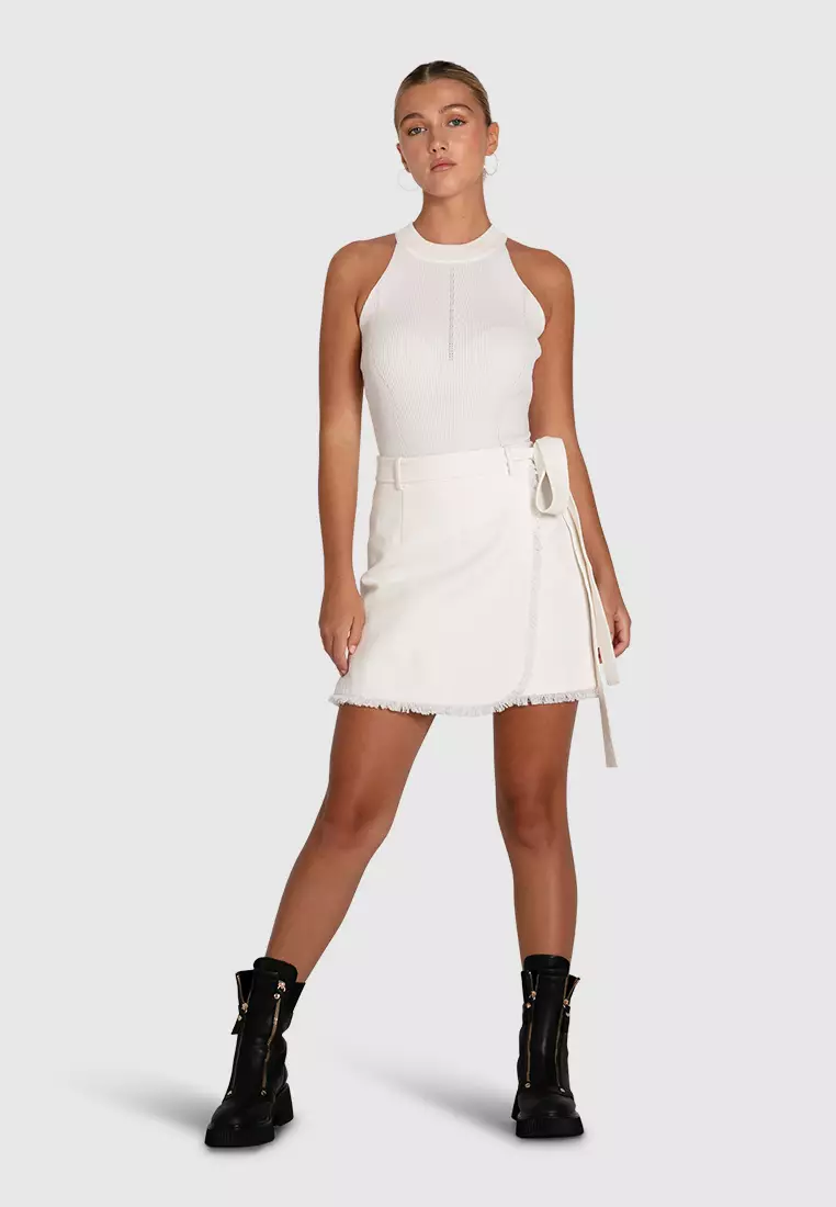 There She Goes Frayed Edge Skirt