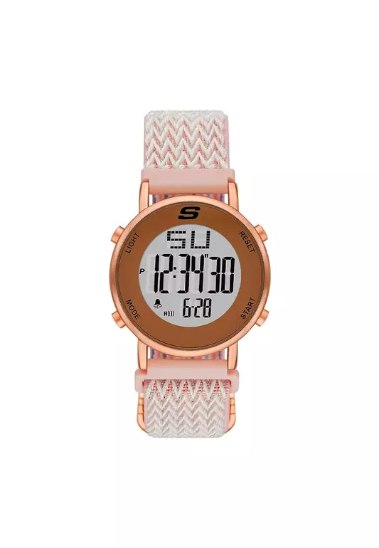 Magnolia Pink Nylon Bracelet Digital Watch SKC-SR6268