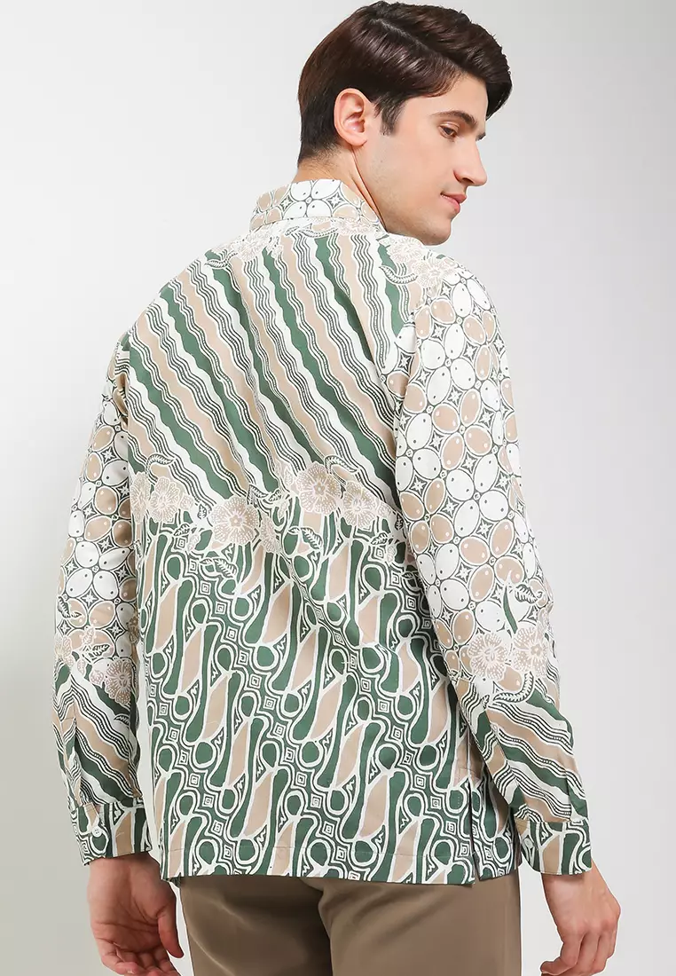 Kawungseno Kemeja Batik Premium Pria Casual Modern Lengan Panjang